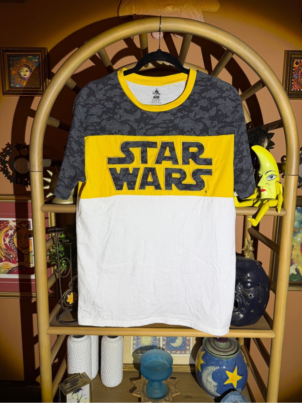 Disney Star Wars Heather Charcoal Tee with Yellow Trim